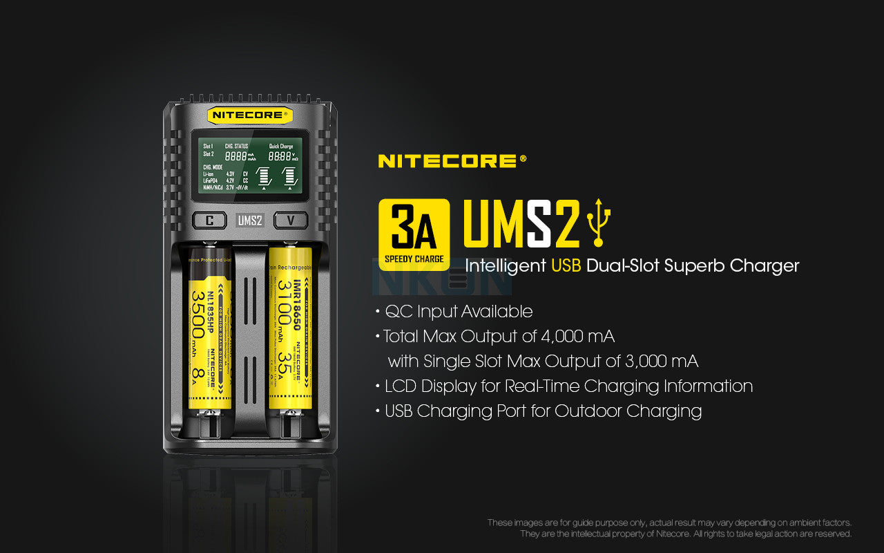 Nitecore UMS2 batterilader